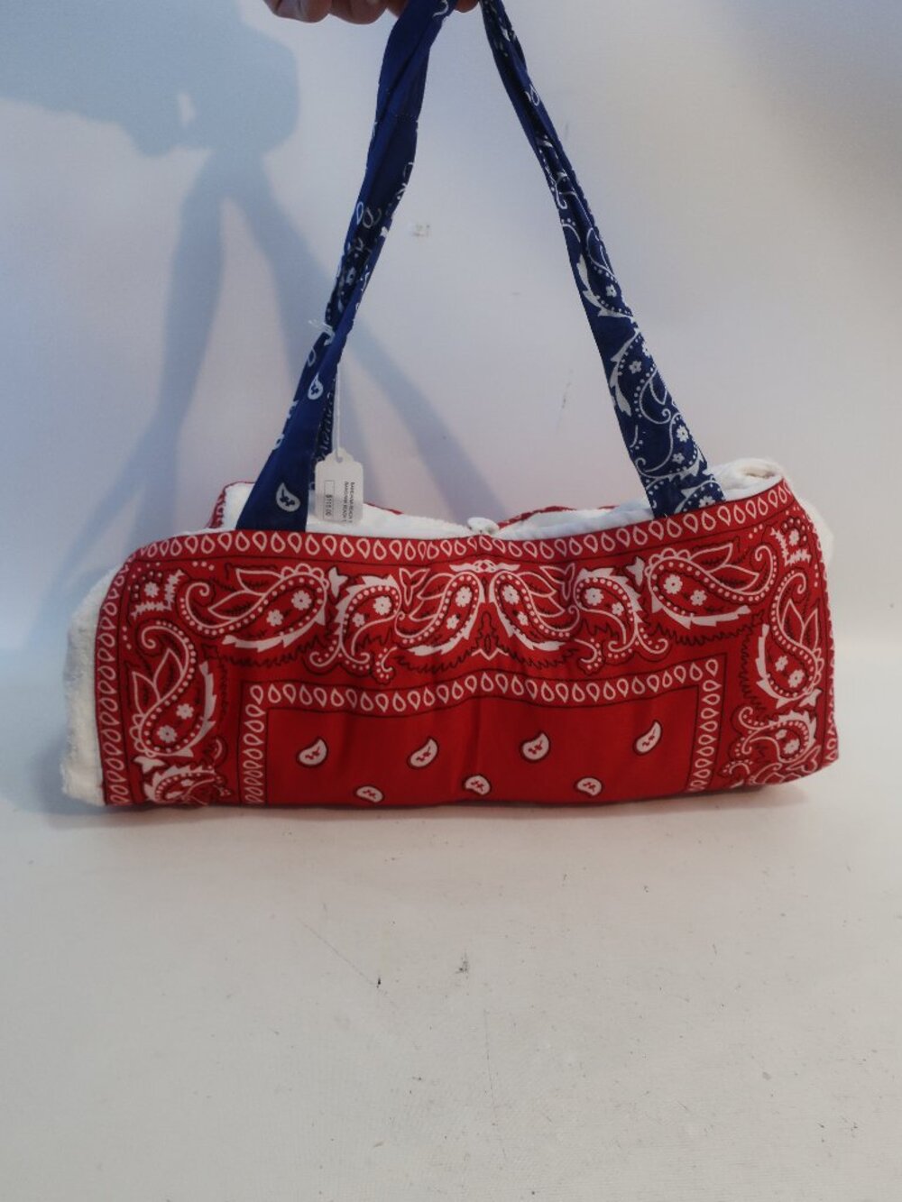 NWT Womens Tina Demel White, Blue, Red Bandana Towel **